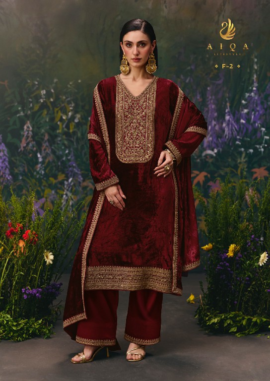 AIQA DIVINE ELEGANCE WHOLESALE VISCOSE VELVET WINTER SPECIAL UNSTITCH SALWAR SUITS SUPPLIER