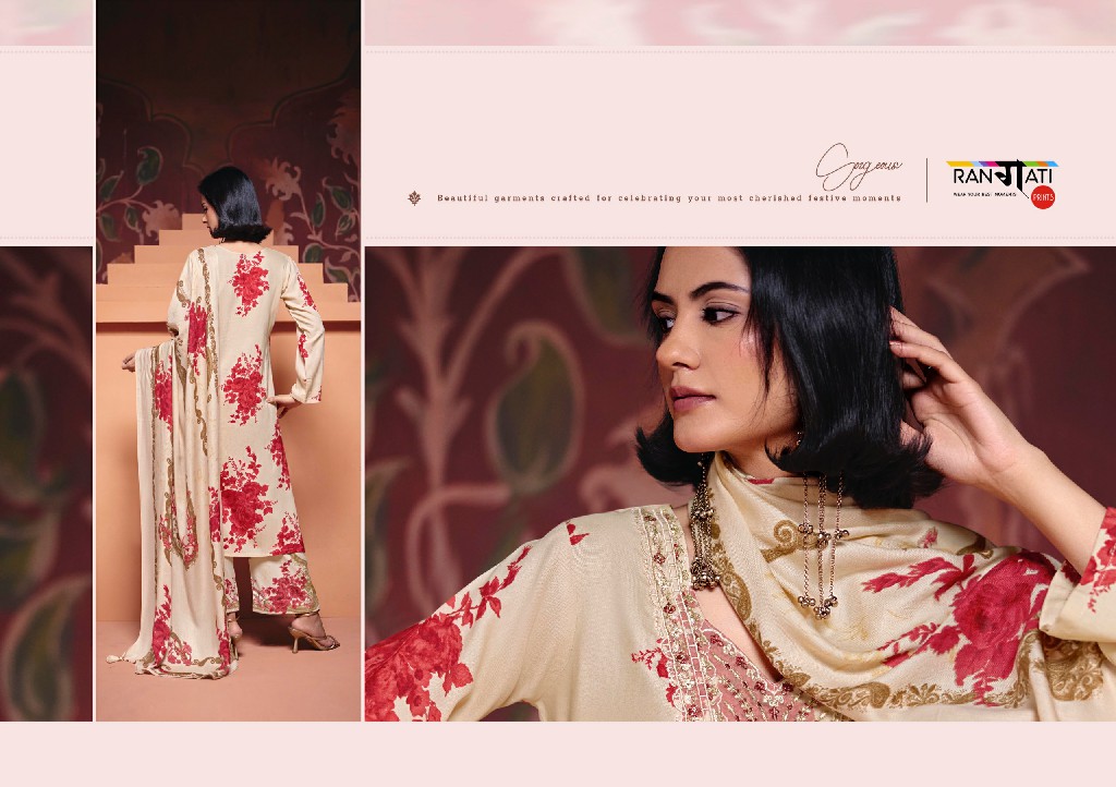 RANGATI PRINTS RANGREZZ WHOLESALE PASHMINA WINTER COLLECTION UNSTITCH SALWAR SUITS SUPPLIER