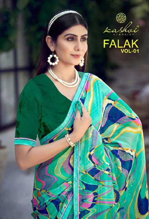 KASHVI CREATION FALAK VOL 1 WHOLESALE GEORGETTE FANCY PRINTED INDIAN SAREES FOR WOMEN ONLINE