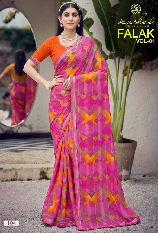 KASHVI CREATION FALAK VOL 1 WHOLESALE GEORGETTE FANCY PRINTED INDIAN SAREES FOR WOMEN ONLINE