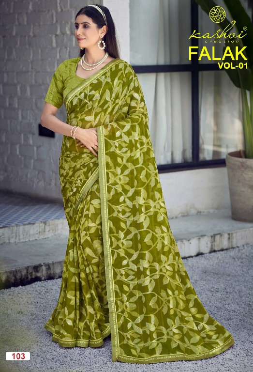 KASHVI CREATION FALAK VOL 1 WHOLESALE GEORGETTE FANCY PRINTED INDIAN SAREES FOR WOMEN ONLINE