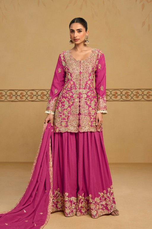 PANGHAT BY GULKAYRA DESIGNER WHOLESALE READYMADE REAL CHINON PARTY WEAR 3 PCS SUITS EXPORTER