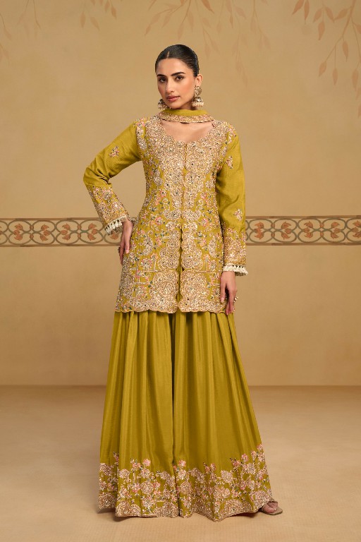 PANGHAT BY GULKAYRA DESIGNER WHOLESALE READYMADE REAL CHINON PARTY WEAR 3 PCS SUITS EXPORTER
