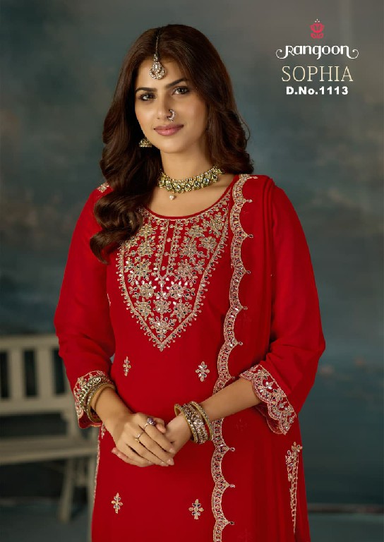 RANGOON SOPHIA WHOLESALE READYMADE GEORGETTE EXCLUSIVELY TRENDING 3 PCS SUITS EXPORTER