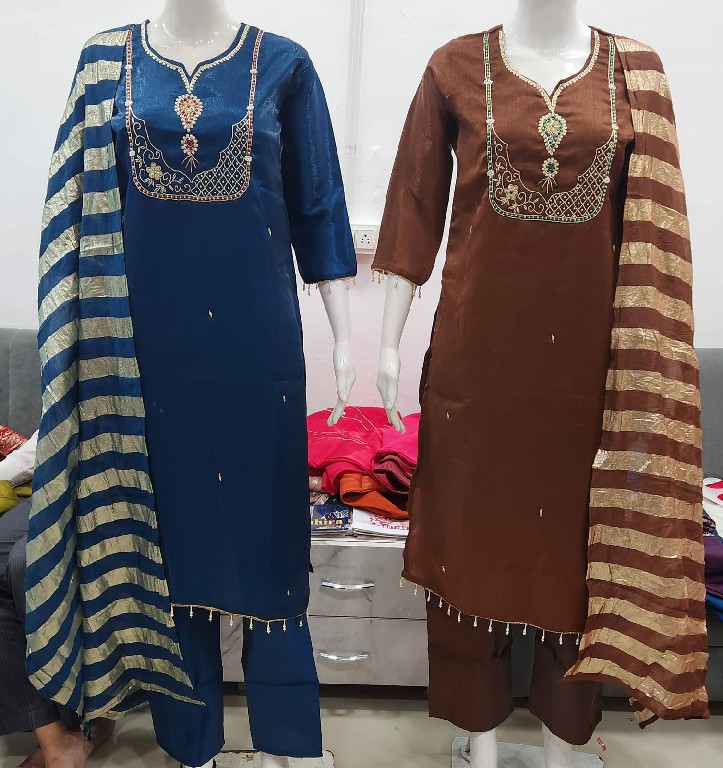 OSSM STYLE D.NO 1764 TO 1767 WHOLESALE READYMADE BEAUTIFUL AMAZING 3 PCS COMBO SET SUITS EXPORTER