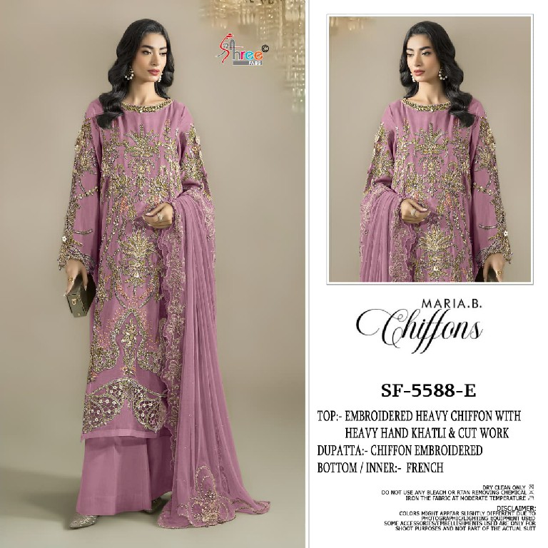 SHREE FABS D.NO 5588E TO 5588H WHOLESALE CHIFFON PAKISTANI HIT DESIGN UNSTITCH SALWAR SUITS EXPORTER