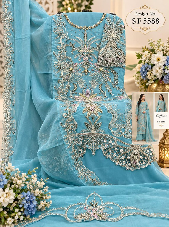 SHREE FABS D.NO 5588E TO 5588H WHOLESALE CHIFFON PAKISTANI HIT DESIGN UNSTITCH SALWAR SUITS EXPORTER