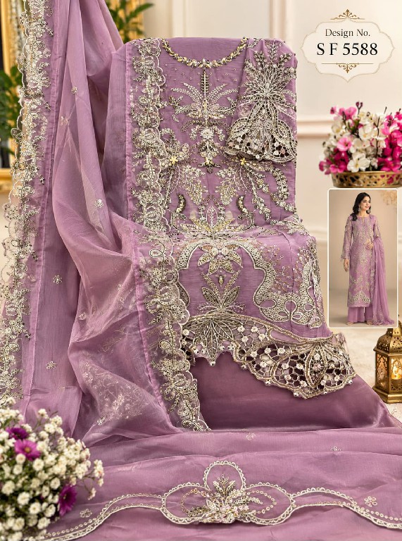 SHREE FABS D.NO 5588E TO 5588H WHOLESALE CHIFFON PAKISTANI HIT DESIGN UNSTITCH SALWAR SUITS EXPORTER
