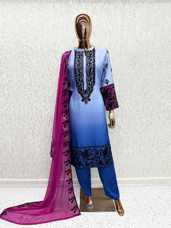 LAXURIA TRENDZ D.NO 1698 WHOLESALE READYMADE SATIN DESIGNER 3 PCS SUITS SUPPLIER