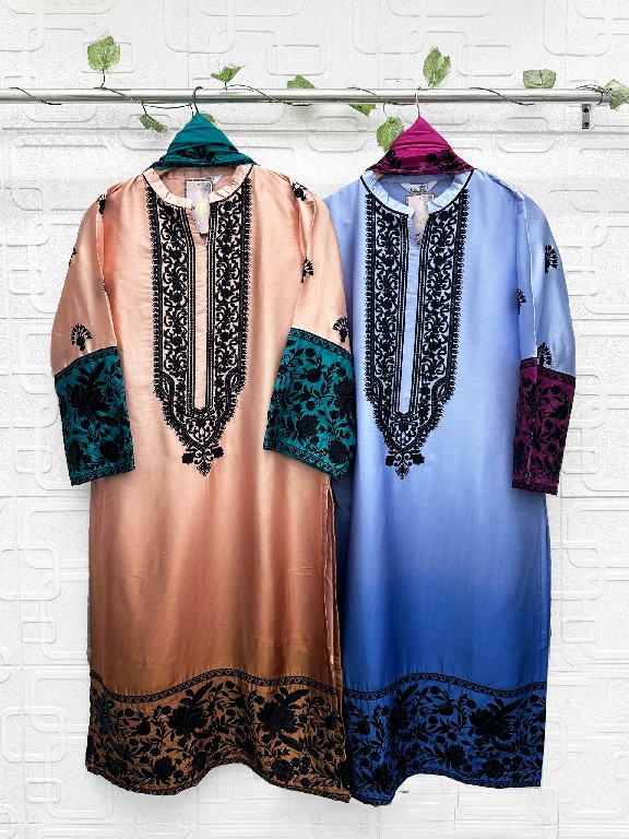 LAXURIA TRENDZ D.NO 1698 WHOLESALE READYMADE SATIN DESIGNER 3 PCS SUITS SUPPLIER
