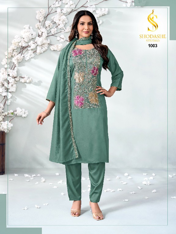 SHODASHE MADHURI WHOLESALE READYMADE GAJJI SILK FESTIVE WEAR 3 PCS SUITS EXPORTER