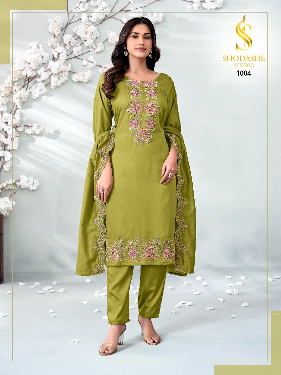 SHODASHE MADHURI WHOLESALE READYMADE GAJJI SILK FESTIVE WEAR 3 PCS SUITS EXPORTER