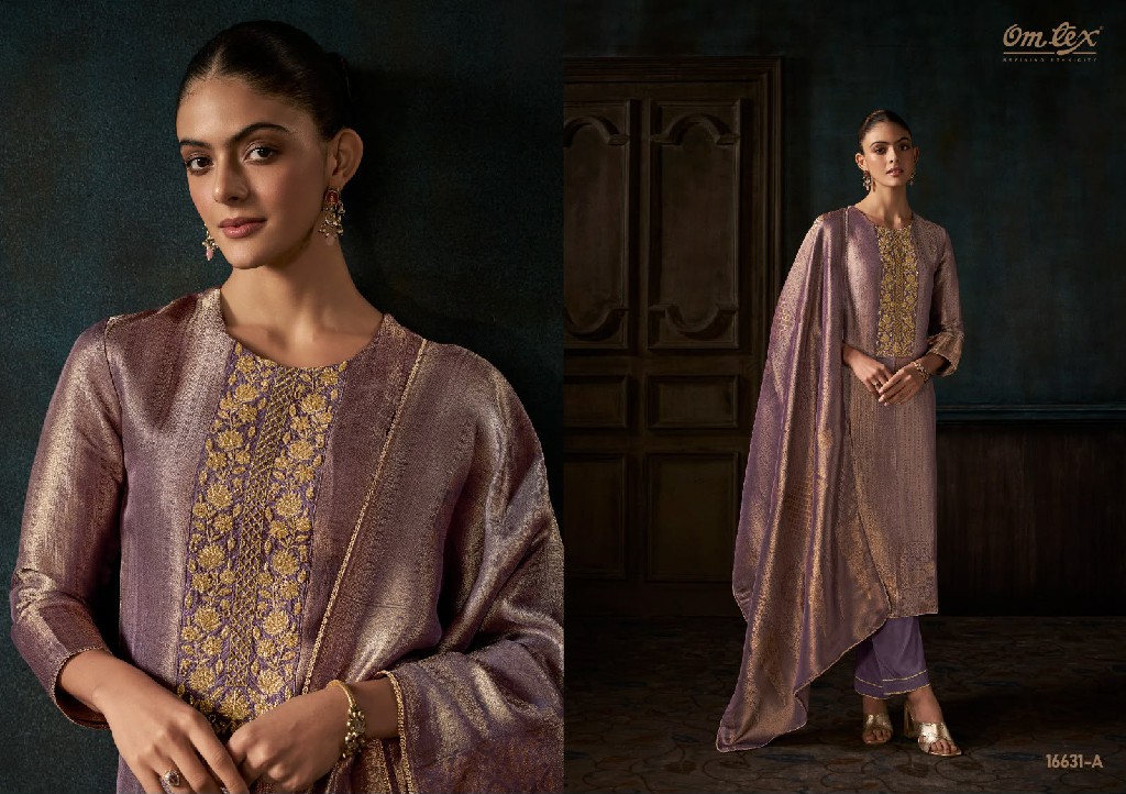 OMTEX VIANI WHOLESALE GIRAFFE SILK JACQUARD UNSTITCH SALWAR SUITS EXPORTER