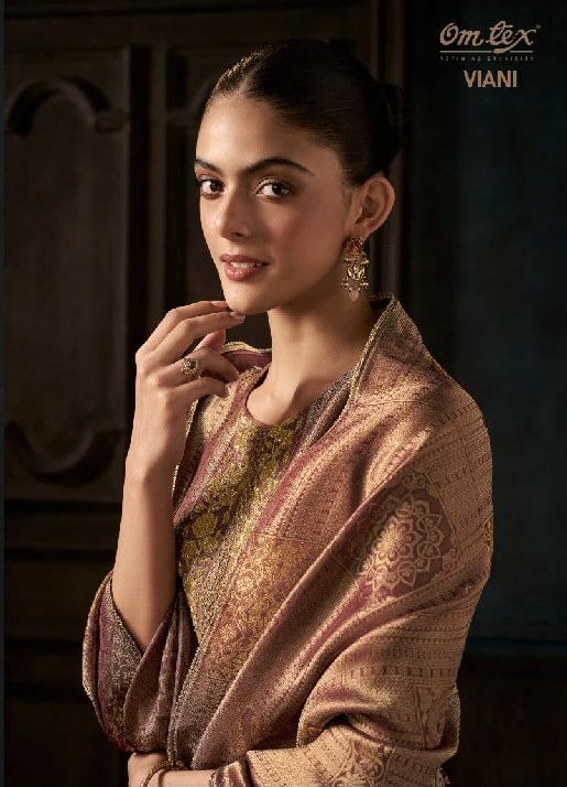 OMTEX VIANI WHOLESALE GIRAFFE SILK JACQUARD UNSTITCH SALWAR SUITS EXPORTER
