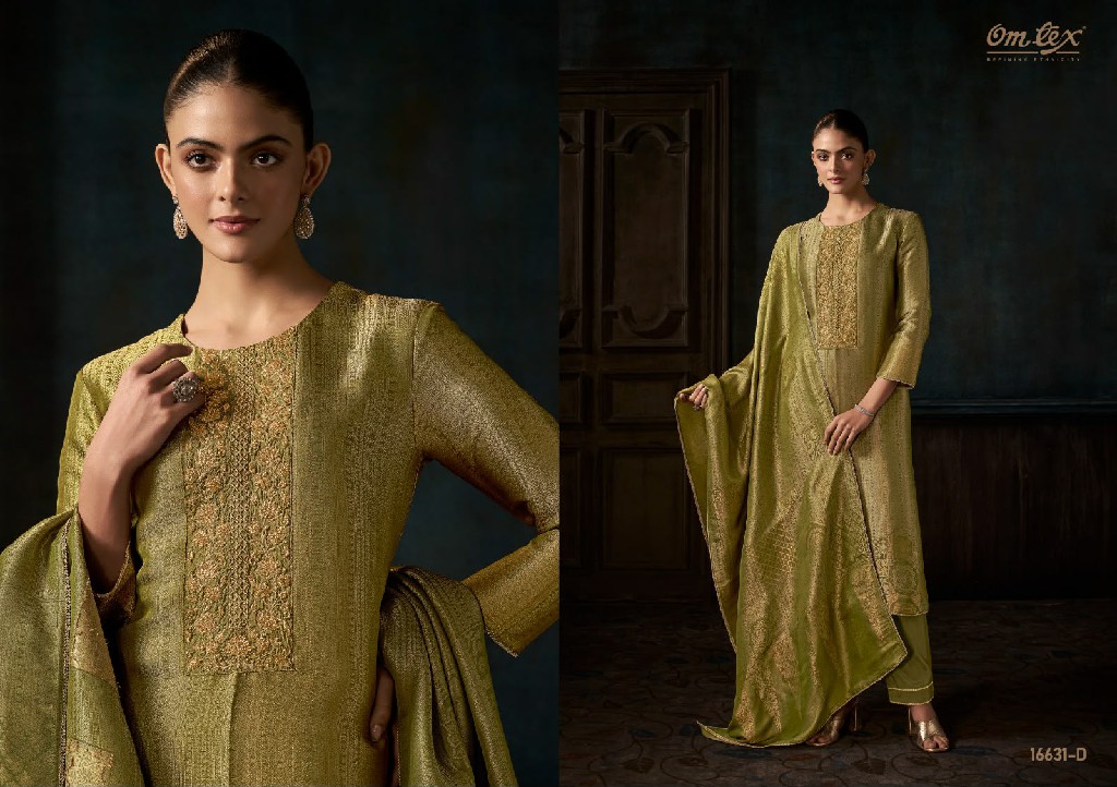 OMTEX VIANI WHOLESALE GIRAFFE SILK JACQUARD UNSTITCH SALWAR SUITS EXPORTER