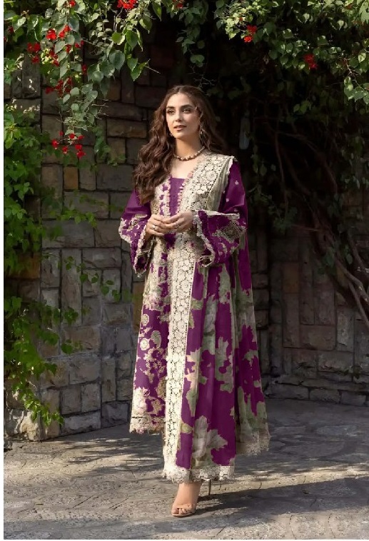 SANIYA TRENDZ D.NO 7219 WHOLESALE COTTON CHIKANKARI EMBROIDERED UNSTITCH SALWAR SUITS FOR EXPORT