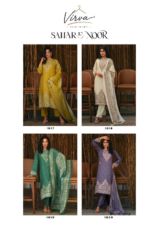 VIRVA SAHAR-E-NOOR WHOLESALE VISCOSE PASHMINA WINTER LUXURIOUS UNSTITCH SALWAR SUITS EXPORTER