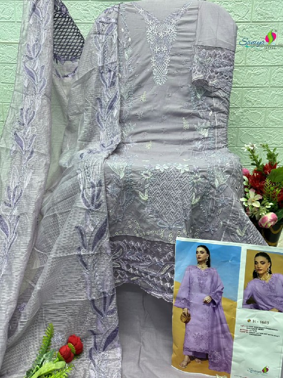 SANIYA TRENDZ RANG RASIYA PREMIUM LAWN VOL 3 WHOLESALE COTTON CHIKANKARI EMBROIDERED UNSTITCH SALWAR SUITS FOR EXPORT