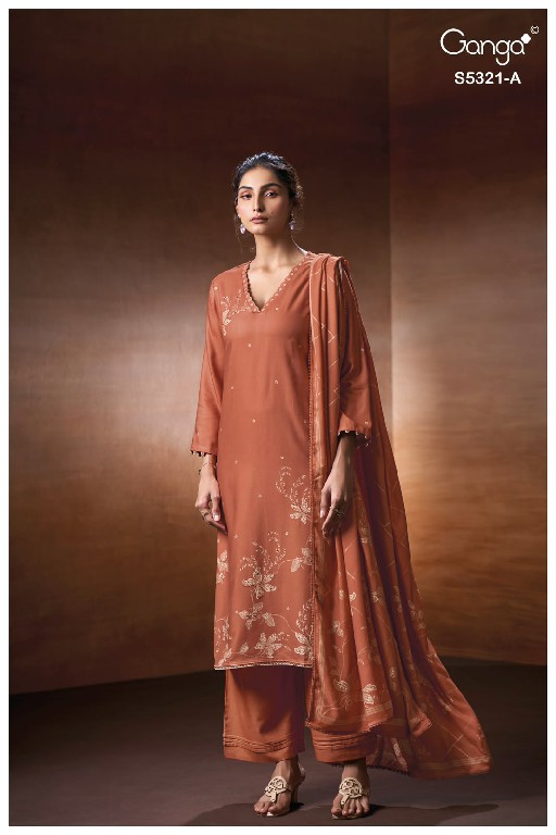 GANGA FIONEL S5321 WHOLESALE PURE WOOL PASHMINA WINTER CLASSY DESIGN UNSTITCH SALWAR SUITS FOR EXPORT