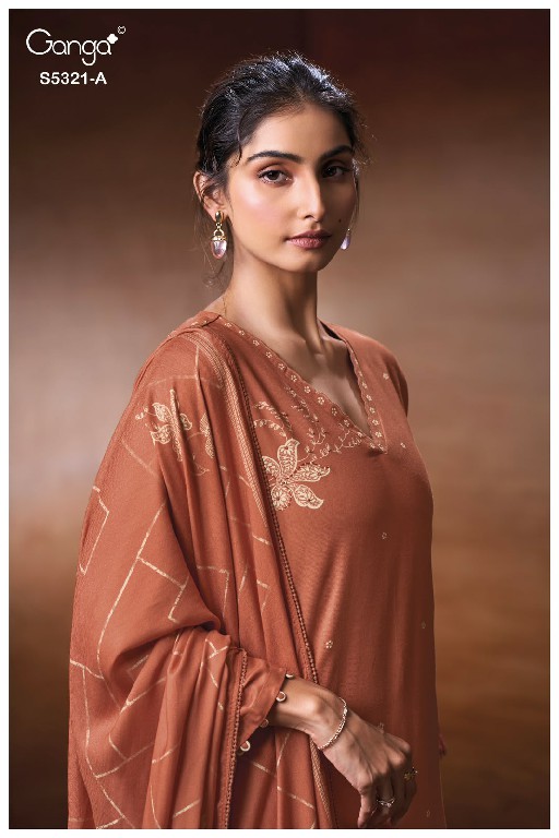 GANGA FIONEL S5321 WHOLESALE PURE WOOL PASHMINA WINTER CLASSY DESIGN UNSTITCH SALWAR SUITS FOR EXPORT