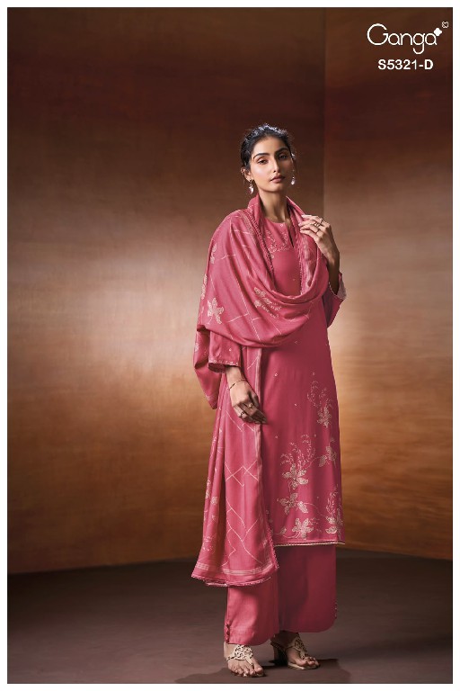 GANGA FIONEL S5321 WHOLESALE PURE WOOL PASHMINA WINTER CLASSY DESIGN UNSTITCH SALWAR SUITS FOR EXPORT