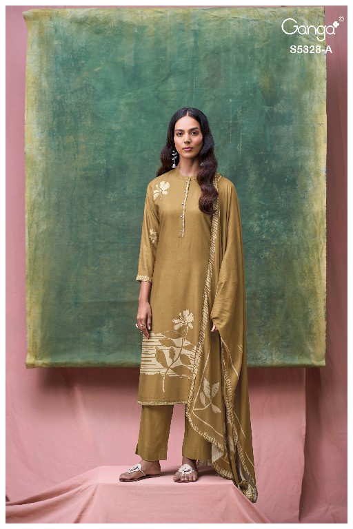 GANGA DELISSA S5328 WHOLESALE PURE WOOL PASHMINA WINTER PRETTY DESIGN UNSTITCH SALWAR SUITS ONLINE
