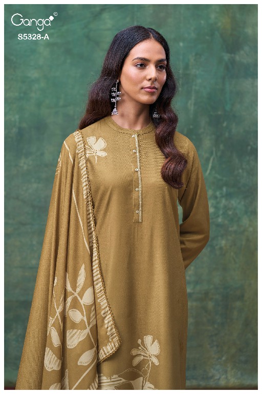 GANGA DELISSA S5328 WHOLESALE PURE WOOL PASHMINA WINTER PRETTY DESIGN UNSTITCH SALWAR SUITS ONLINE