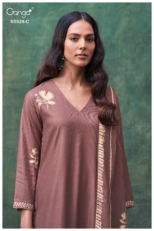 GANGA DELISSA S5328 WHOLESALE PURE WOOL PASHMINA WINTER PRETTY DESIGN UNSTITCH SALWAR SUITS ONLINE