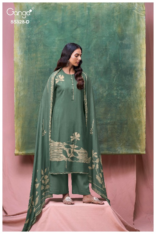 GANGA DELISSA S5328 WHOLESALE PURE WOOL PASHMINA WINTER PRETTY DESIGN UNSTITCH SALWAR SUITS ONLINE