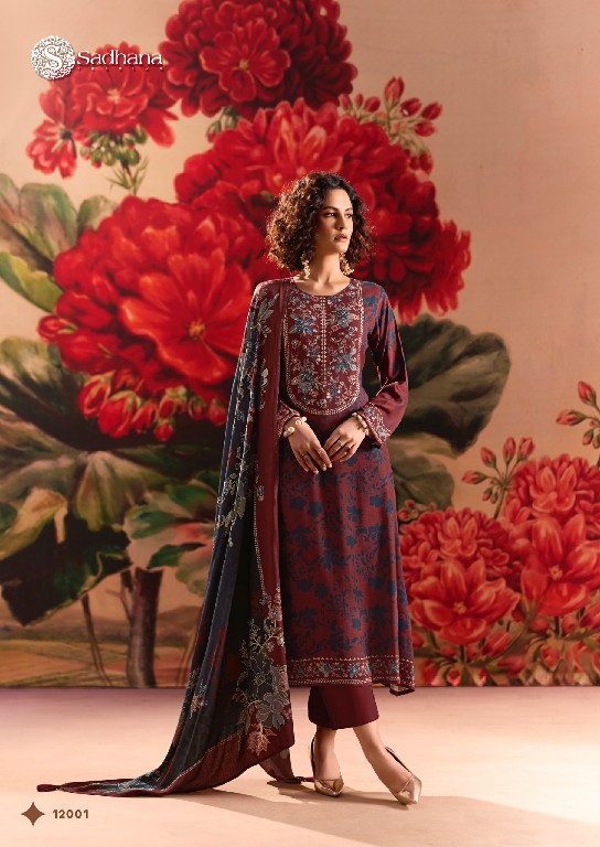 SADHANA ROSE REVERIE WHOLESALE VISCOSE PASHMINA WINTER COLLECTION UNSTITCH SALWAR SUITS EXPORTER