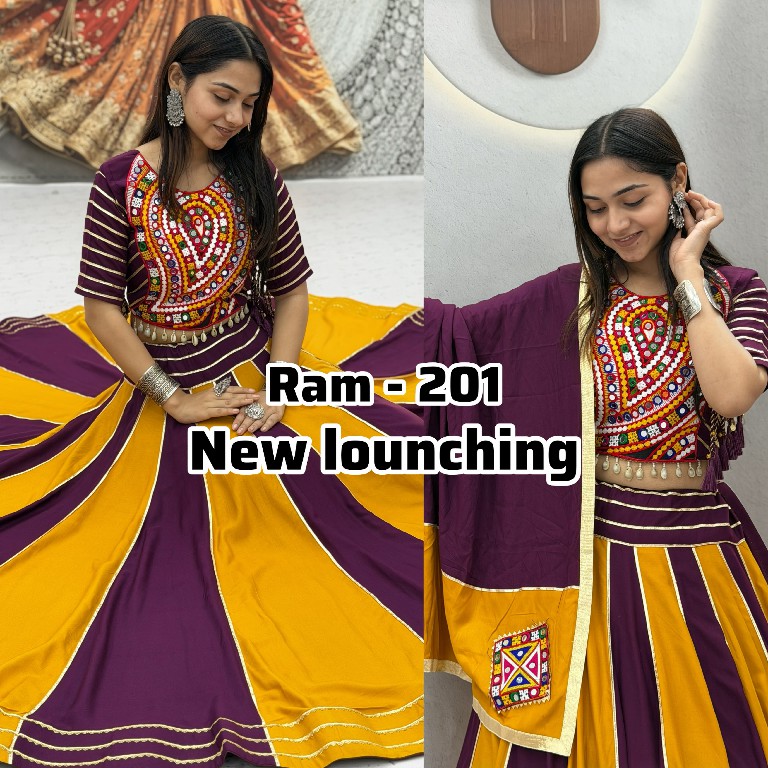 SHREE RAM CREATION D.NO 201 WHOLESALE READYMADE PURE COTON NAVRATRI SPECIAL LEHENGA CHOLI FOR EXPORT
