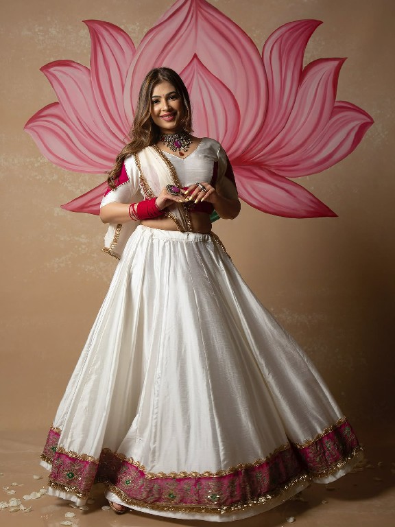 TEXTILEDEAL D.NO KD-18 WHOLESALE CHINON FULLY STITCHED TRENDING NAVRATRI STYLE LEHENGA CHOLI FOR WOMEN EXPORTER