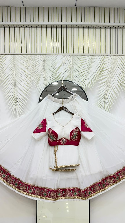 TEXTILEDEAL D.NO KD-18 WHOLESALE CHINON FULLY STITCHED TRENDING NAVRATRI STYLE LEHENGA CHOLI FOR WOMEN EXPORTER