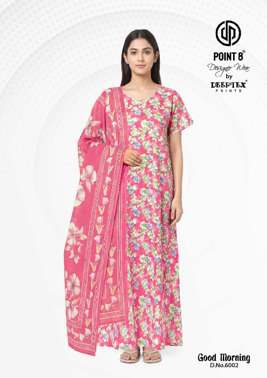 DEEPTEX POINT 8 GOOD MORNING VOL 6 WHOLESALE READYMADE COTTON PRINTED BEST NIGHTY WITH DUPATTA FOR EXPORT