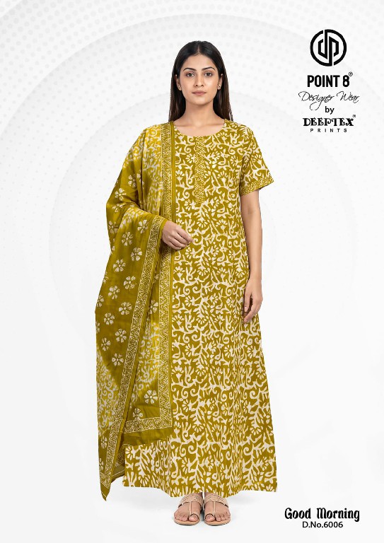DEEPTEX POINT 8 GOOD MORNING VOL 6 WHOLESALE READYMADE COTTON PRINTED BEST NIGHTY WITH DUPATTA FOR EXPORT