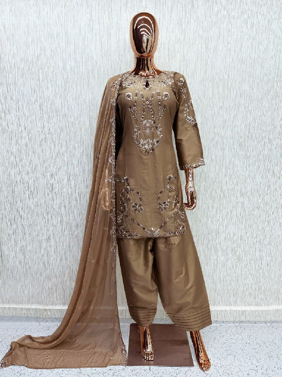 LAXURIA TRENDZ D.NO 1659 WHOLESALE READYMADE JAM SATIN ELEGANCE 3 PCS SUITS EXPORTER