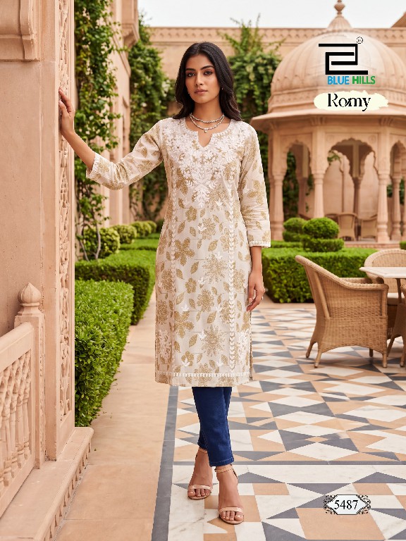 BLUE HILLS ROMY WHOLESALE READYMADE SOFT COTTON WITH WORK FANCY KURTIS FOR WOMEN ONLINE
