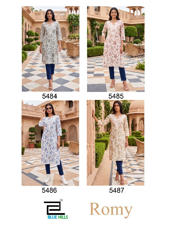 BLUE HILLS ROMY WHOLESALE READYMADE SOFT COTTON WITH WORK FANCY KURTIS FOR WOMEN ONLINE