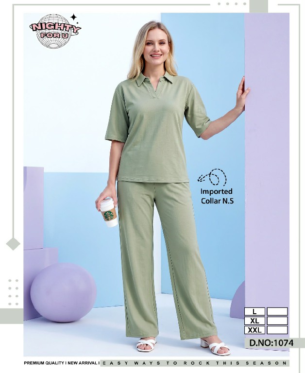 NIGHTY FOR U D.NO 1074 WHOLESALE READYMADE IMPORTED MOST EXCLUSIVE NIGHT SUITS COMBO FOR WOMEN ONLINE