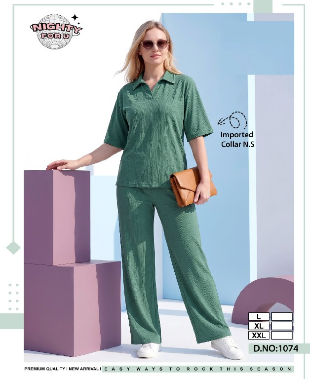 NIGHTY FOR U D.NO 1074 WHOLESALE READYMADE IMPORTED MOST EXCLUSIVE NIGHT SUITS COMBO FOR WOMEN ONLINE