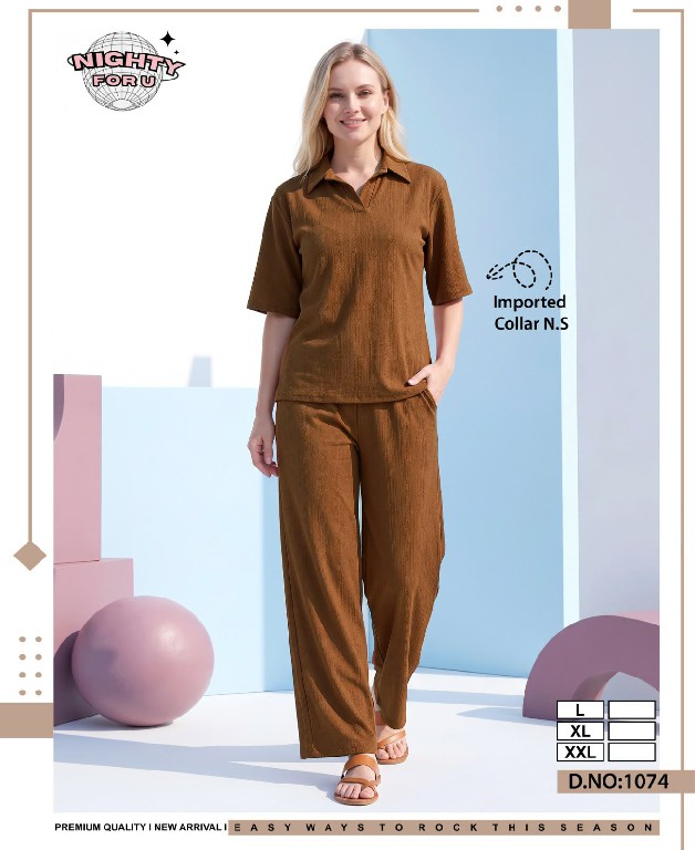 NIGHTY FOR U D.NO 1074 WHOLESALE READYMADE IMPORTED MOST EXCLUSIVE NIGHT SUITS COMBO FOR WOMEN ONLINE