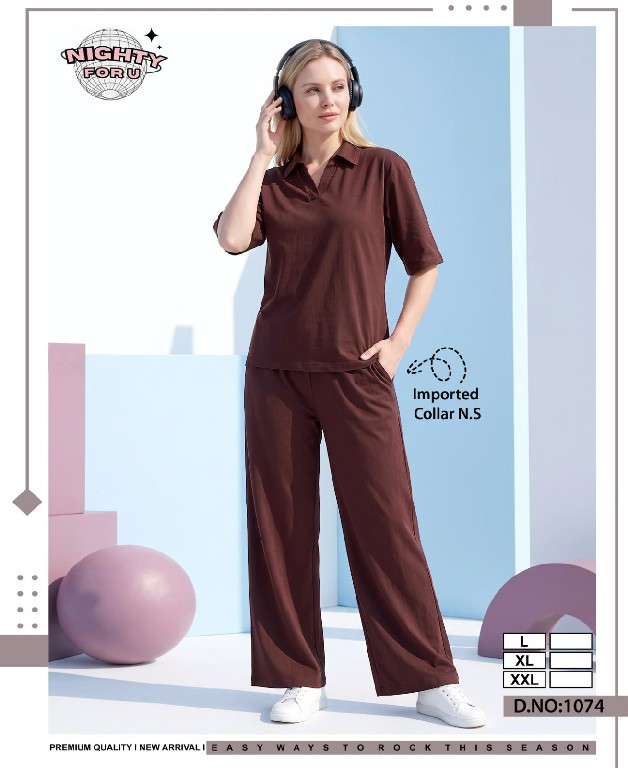 NIGHTY FOR U D.NO 1074 WHOLESALE READYMADE IMPORTED MOST EXCLUSIVE NIGHT SUITS COMBO FOR WOMEN ONLINE