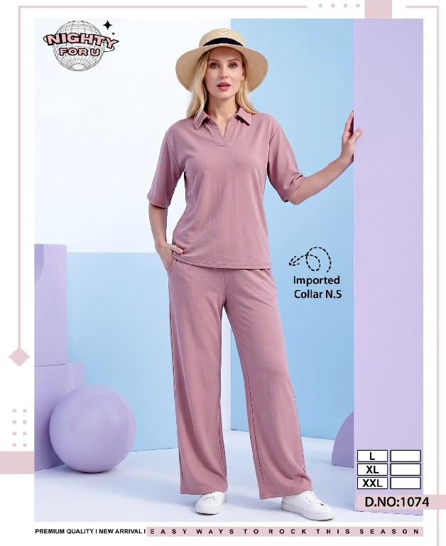 NIGHTY FOR U D.NO 1074 WHOLESALE READYMADE IMPORTED MOST EXCLUSIVE NIGHT SUITS COMBO FOR WOMEN ONLINE
