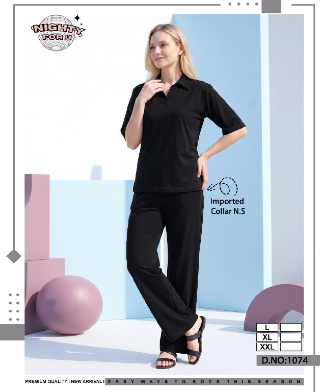 NIGHTY FOR U D.NO 1074 WHOLESALE READYMADE IMPORTED MOST EXCLUSIVE NIGHT SUITS COMBO FOR WOMEN ONLINE