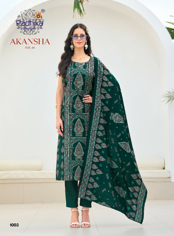 RADHIKA LIFESTYLE AKANSHA VOL 1 WHOLESALE READYMADE VERTICAN WITH WORK STYLISH LOOK BIG SIZE 3 PCS SUITS EXPORTER