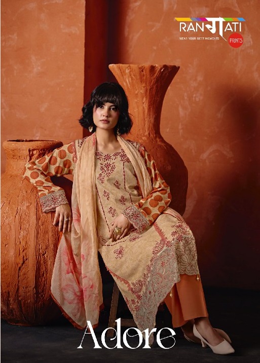 RANGATI PRINTS ADORE WHOLESALE PURE PUSHMINA WINTER BEAUTIFUL UNSTITCH SALWAR SUITS EXPORTER