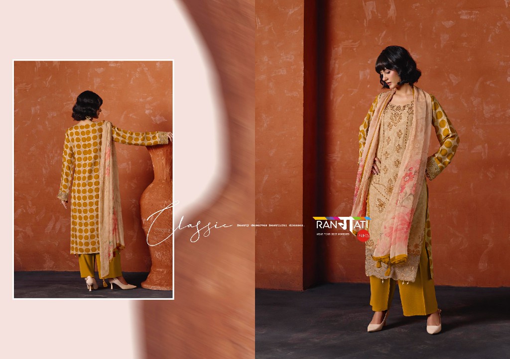 RANGATI PRINTS ADORE WHOLESALE PURE PUSHMINA WINTER BEAUTIFUL UNSTITCH SALWAR SUITS EXPORTER