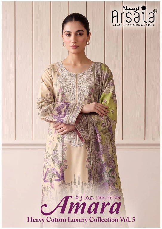 ARSALA AMARA VOL 5 WHOLESALE PURE LAWN COTTON PRINTRD KARACHI STYLE DRESS MATERIAL ONLINE