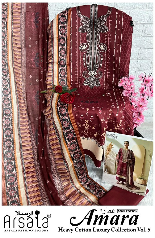 ARSALA AMARA VOL 5 WHOLESALE PURE LAWN COTTON PRINTRD KARACHI STYLE DRESS MATERIAL ONLINE