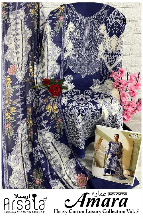 ARSALA AMARA VOL 5 WHOLESALE PURE LAWN COTTON PRINTRD KARACHI STYLE DRESS MATERIAL ONLINE